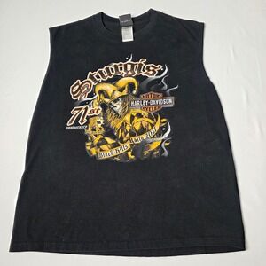 Harley-Davidson Sleeveless Shirt Mens Large Black Sturgis 71st Anniversary 2011